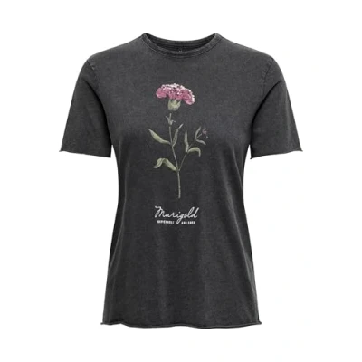 Abbildung von ONLY Onllucy REG Tshirt print, Damen, Größe: Large, Black 44