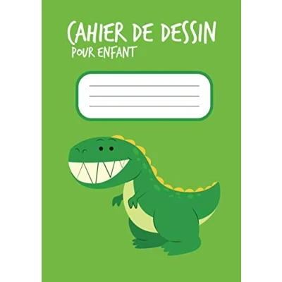 Abbildung von Cahier de dessin pour enfant: Grand carnet A4 enfants avec papier blanc ( Vide ) Dinosaure / Vert