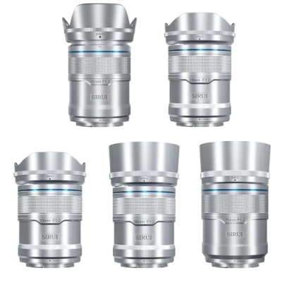 Abbildung von SIRUI Sniper 16 mm, 23 33 56 75 mm Autofokus Objektiv Set, F1.2 Weitwinkel APS C Kameraobjektiv (Z Halterung, Silber)
