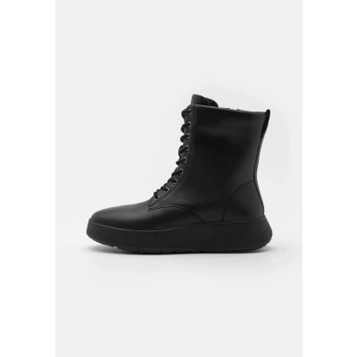 Abbildung von Fitflop LACE UP Flatform Boots Plateaustiefelette, Damen, Größe: 39, All black Schuhe