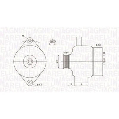 Abbildung von MAGNETI MARELLI 063732026010 Lichtmaschine 12V 70A SUZUKI: SWIFT 3, SX4 I Schrägheck, Grand Vitara 1 SUV, OPEL: Agila B