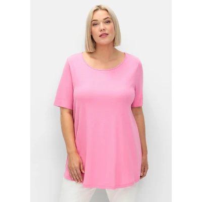 Abbildung von Sheego Tshirt basic, Damen, Größe: 44/46, Blumiges pink