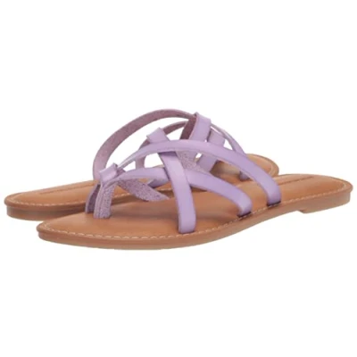 Abbildung von Amazon Essentials Damen Flache Riemchensandale zum Hineinschlüpfen, Lavendel, 43 EU
