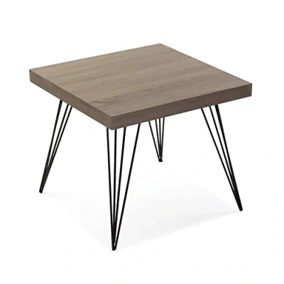 Abbildung von Versa Denver Beistelltisch für das Wohnzimmer, Schlafzimmer oder die Küche. Moderner, niedriger Tisch, Maßnahmen (H x L B) 43 50 cm, Holz und Metall, Farbe: Braun Schwarz