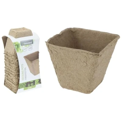 Abbildung von PROGARDEN Anzuchttöpfe 6x6cm Pappe 14 Stück biologisch abbaubare Pflanztöpfe eckig Aufzuchttöpfe zur Pflanzenanzucht Natur