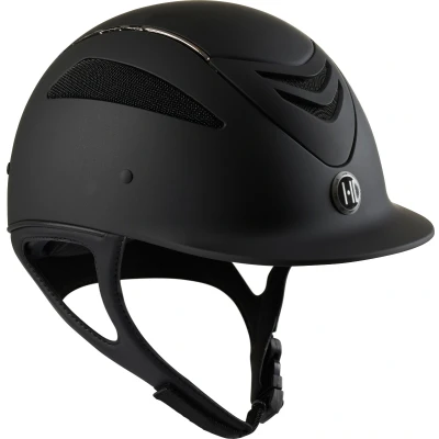 Abbildung von OneK Reithelm Defender Pro Matt Chrome Lines Schwarz 2