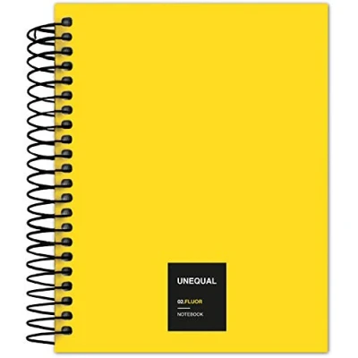 Abbildung von Grafoplás 88546061 Notizbuch mit Spiral, A6, kariert, 100 Blatt, 70 g, Gelb, Unequal Fluor