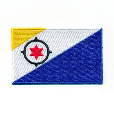 Abbildung von hegibaer 40 x 25 mm Bonaire Flagge Insel Flag Kralendijk Patch Aufnäher Aufbügler 0201 A