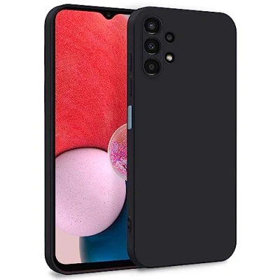 Abbildung von MyGadget Hülle für Samsung Galaxy A13 4G Zweilagige Handyhülle mit Kameraschutz Cover Innenfutter &amp; Silikon außen Schwarz