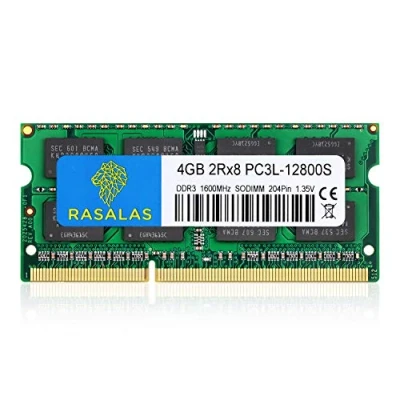 Abbildung von Rasalas 4GB DDR3 PC3 12800 1600MHz SODIMM Arbeitsspeicher PC3L 12800S 1600 2Rx8 1.35V CL11 Notebook RAM Speicher Modules für Intel AMD und Mac Computer