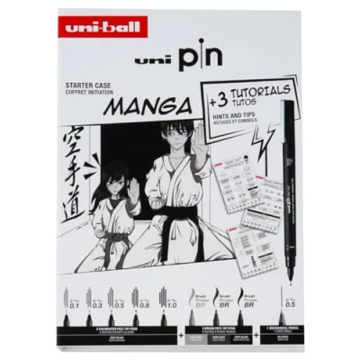 Abbildung von Uni Pin Manga Collection Box Geschenkbox mit Übungen (enthält 8x + 1 Bleistift 0,5mm)