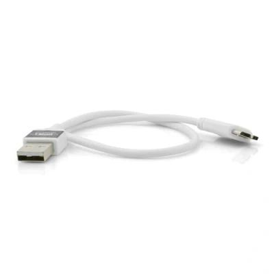 Abbildung von System S 30 cm High Speed Micro USB 3.0 Ladekabel für doppelt so schnelles Aufladen Double Time Charging doppelte Ladegeschwindigkeit 2X Schneller in weiß