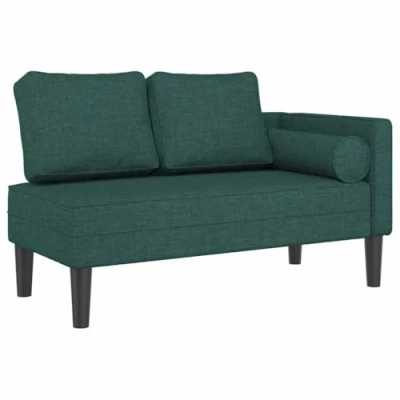 Abbildung von vidaXL Chaiselongue mit Kissen Dunkelgrün Stoff, 1 Teile