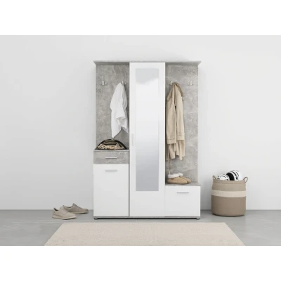 Abbildung von INOSIGN Kompaktgarderobe Martin Flurgarderobe, Dielenschrank, Flurmöbel, Breite 134 cm Schuhschrank, mit Spiegel, in modernen Farben, 10 Haken