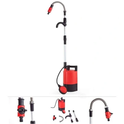 Abbildung von Grafner Tauchpumpe Regenfasspumpe Schmutzwasserpumpe Gartenpumpe Pumpe 400 Watt (1 Stück, 5 tlg., Ink. Regentonnenhalter), 5200 l/h max. Fördermenge