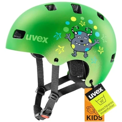 Abbildung von uvex kid 3 cc robuster Fahrradhelm für Kinder individuelle Größenanpassung optimierte Belüftung green matt 55 58 cm