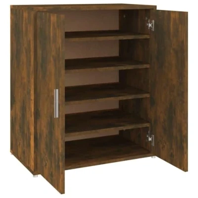 Abbildung von vidaXL Schuhschrank Schuhregal Schuhablage Schuhständer Schuhaufbewahrung Schuhtruhe Schuhorganizer Flurschrank Räuchereiche 60x35x70cm Holzwerkstoff