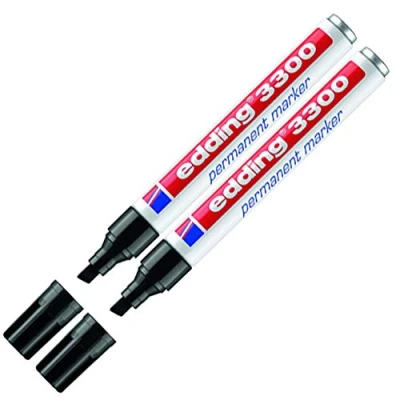 Abbildung von edding Permanentmarker 3300, nachfüllbar, 1 5 mm (2x schwarz)