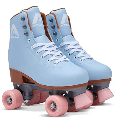 Abbildung von Apollo Disco Roller, Classic Roller Rollschuhe für Kinder und Erwachsene größenverstellbare Quad Skates, 3 Größen, verstellbar von 31 bis 42 Damen in schicken Designs