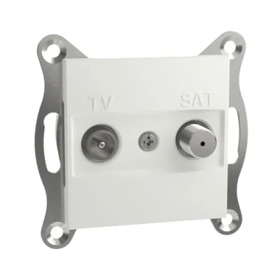 Abbildung von Schneider Electric Asfora EPH3470321D TV SAT Durchgangsdose 8dB, Unterputz, 2 Ausgänge, weiß