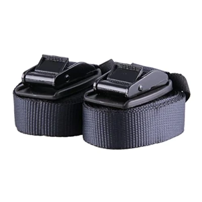 Abbildung von 2er Set Sandax Zurrgurte Spanngurte mit Klemmschloss und Schnallenschutz aus Gummi Länge: 4m, Breite: 25mm Verzurrgurte belastbar bis 540kg, nach DIN EN 12195 2 Premium Spannband, schwarz