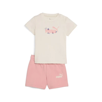 Abbildung von Puma Minicats Sandy Adventures T Shirt und Shorts Set Baby Mit Print Alpine Snow Größe: 1 2Y