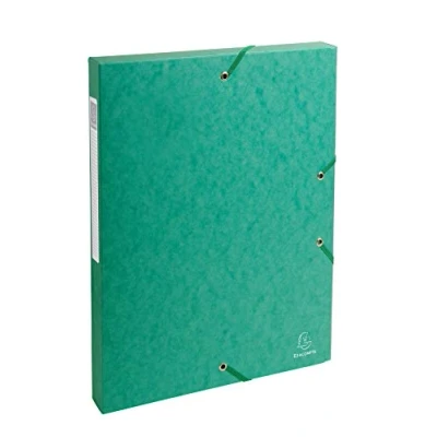 Abbildung von Exacompta 50303E 8er Pack Premium Sammelboxen aufgebaut mit Gummizug 25 mm breit aus extra starkem Colorspan Karton Rückenschild für DIN A4 Archivbox Heftbox Dokumentenbox Sammelmappe grün