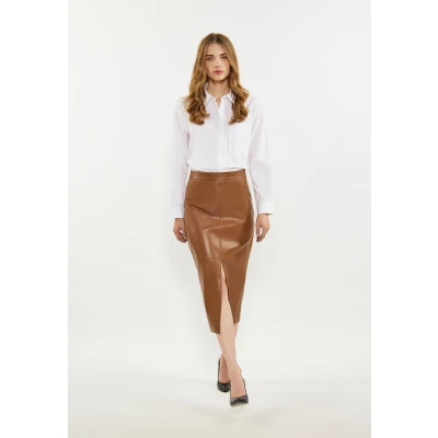 Abbildung von DREIMASTER Klassik Women&#039;s Rock L / Kamel 100% Lammleder
