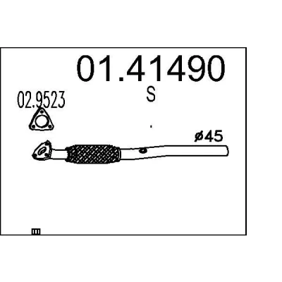 Abbildung von MTS 01.41490 Abgasrohr 650 vorne für Mittelschalldämpfer OPEL: Corsa C Schrägheck, Tigra Twintop kfzteile, kfzteile24, bandel online, bandel, atp