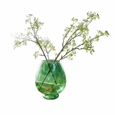 Abbildung von Loberon Vase Benedice, mundgeblasen, Zeitloser Look, minimalistisches Design, für Zweige/Trockenblumen, Wohn Accessoire, Dekoration, Glas, grün