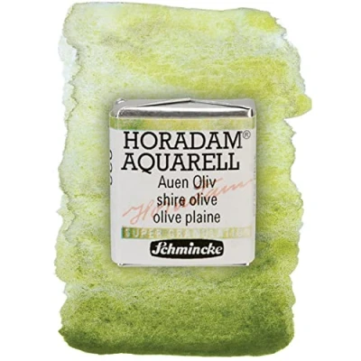 Abbildung von Schmincke HORADAM® AQUARELL, Super Granulation, 14 932 044 Auen Oliv, 1/2 Näpfchen, sehr stark granulierende Farbtöne, feinste, supergranulierende Aquarellfarben