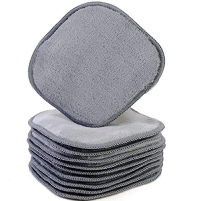 Abbildung von Polyte Premium Abschminktuch aus Mikrofaser hypoallergen &amp; frei von Chemikalien Fleece 10 Stück (13x13 cm, Grau)