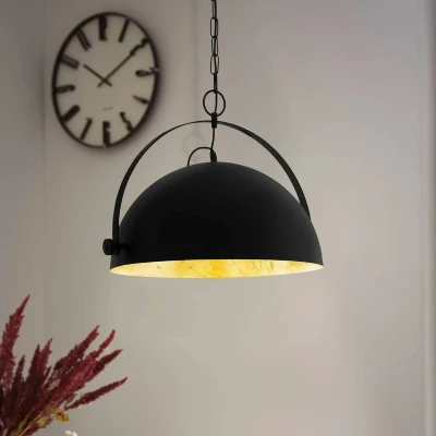 Abbildung von Eglo 43353 Hängeleuchte COVALEDA 1 H:137 Ø:45,5cm dimmbar schwarz/gold