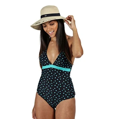 Abbildung von Regatta Women Flavia&#039; Halter Neck Costume Swimwear, Navy Dot, 8