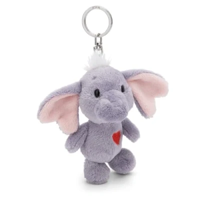 Abbildung von NICI Schlüsselanhänger Love Elefant dunkelgrau 10cm grau Plüsch Begleiter Kuscheltieranhänger mit Schlüsselring für Schlüsselband, Schlüsselbund &amp; Schlüsselhalter