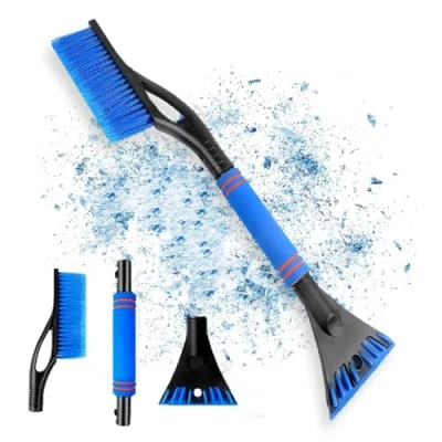 Abbildung von 2 in1 Schneebesen Auto Ausziehbar, Eiskratzer mit Besen, Teleskop, Schneebürste und Eiskratzer, 60cm Wärmendem, Stabiler Scheibenkratzer Lackschonend(B)