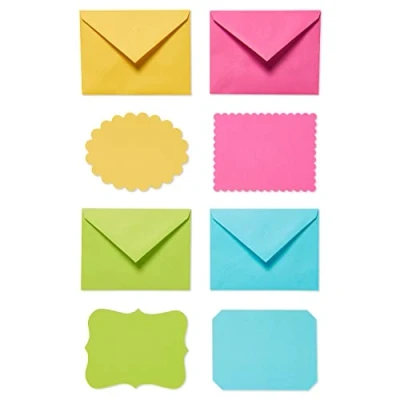 Abbildung von American Greetings Single Panel Blank Cards with Envelopes, Bright Colors, Patterns and Shapes (40 Count)