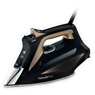 Abbildung von Rowenta Focus Excel Dampfbügeleisen, 2700 Watt, 45 g/Min. kontinuierliche Dampfabgabe, 180 Dampfstoß, Tropfstopp, Antikalk Einstellung, 300 ml Wassertank, schwarz/kupfer, DW5325