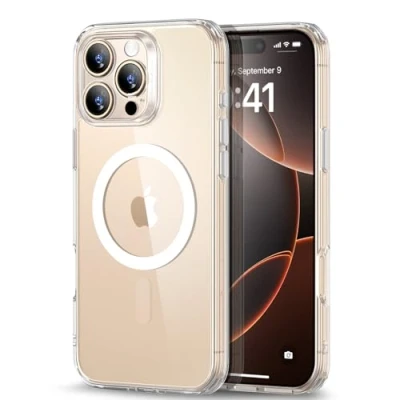Abbildung von ESR für iPhone 16 Pro Max Hülle (4 in 1) Set, Transparente Matte mit Displayschutzfolie, Kompatibel MagSafe, Militärnorm Schutz, Classic Serie, Klar