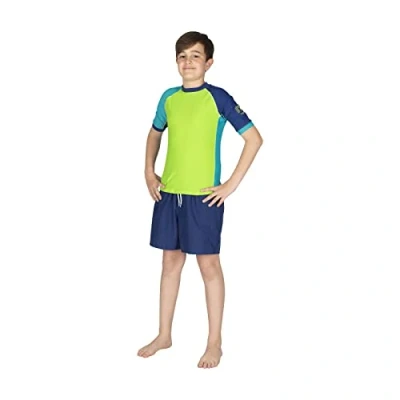 Abbildung von Mares Seaside Rashguard Shield Youth, UPF 50, schützendes Kurzarmhemd für Jugendliche zwischen 8 und 13 Jahren, Lime, M