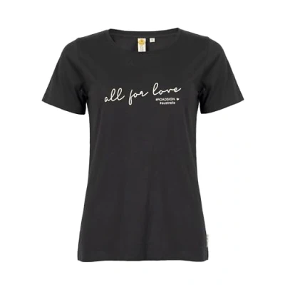 Abbildung von ROADSIGN australia Damen T Shirt Schlichter Look mit fein gesticktem Schriftzug schwarz XL