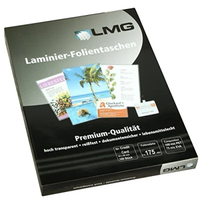 Abbildung von LMG LMGCC 175 Laminierfolien Credit Card, 54 x 86 mm, 2 mic, 100 Stück