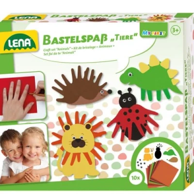 Abbildung von Lena 42620 Bastelspaß Tiere, Faltschachtel, Mehrfarbig