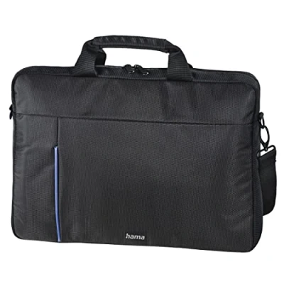 Abbildung von Hama Laptop Tasche bis 15.6 Zoll (Notebook für Laptop, Tablet, MacBook, Chromebook 15,6 Zoll, Umhängetasche als Arbeitstasche oder Schultasche Herren und Damen) schwarz blau