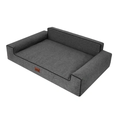 Abbildung von HOBBYGARDEN Hundebett Hundekissen Bett Kissen Haustierbett Hundekorb Hundeliegen Hundesofa Hundecouch Liegen Sofa Tierbett Weich, Schwarz, 98 x 66 cm