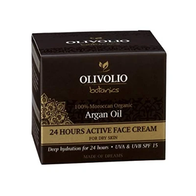 Abbildung von Olivolio botanics 24h Aktiv ultra reichhaltige Gesichtscreme mit 100% Bio Arganöl, Hyaluronsäure und Q10 für trockene Haut ohne Mineralöl Parabene !