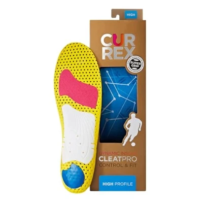 Abbildung von CURREX CleatPro Einlegesohle Für Fußball und Stollen Schuhe Mehr Kontrolle &amp; Stabilität Kraftvoller Antritt Perfekter Sitz Verletzungsprävention alle Fußtypen geeignet High Profile