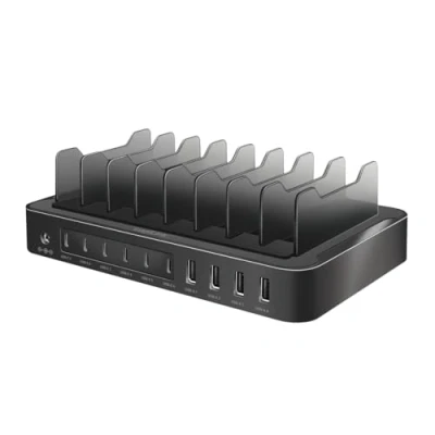 Abbildung von LogiLink PA0327 USB C Ladestation mit 4X A &amp; 6X C, PD 3.0 (PowerDelivery) QC (QuickCharge), 120 W
