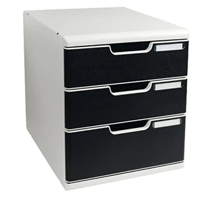 Abbildung von EXACOMPTA Schubladenbox MODULO A4, 3 geschlossene Schubladen Schwarz 325014D