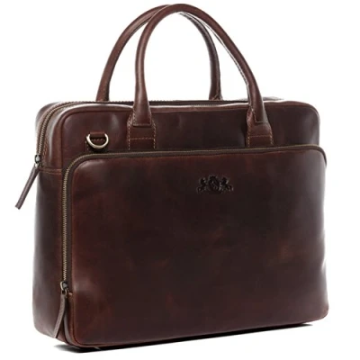 Abbildung von SID &amp; VAIN Leather Business 15&quot; Notebooktasche brauncognac, Herren, Größe: One Size, Braun cognac